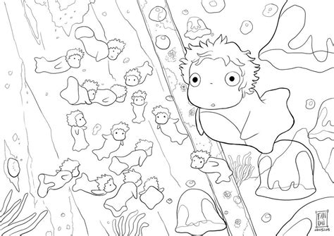 ponyo coloring pages coloring home