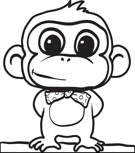 printable cartoon monkey coloring page  kids  supplyme