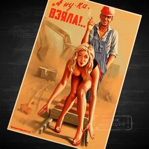 Worker Cigarette Blonde Beauty Sexy Pin Up Ussr Soviet Vintage Retro