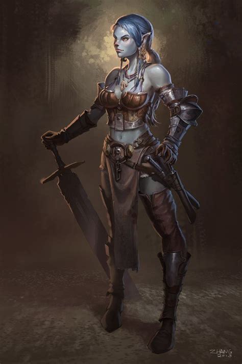 female orc by zhangqipeng female orc fantasy women fantasy characters