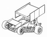 Sprint Car Cars Coloring Pages Vector Dirt Racing Drawing Tattoo Template Race Draw Drawings Step Tattoos Sprintcars Printable Templates Nascar sketch template