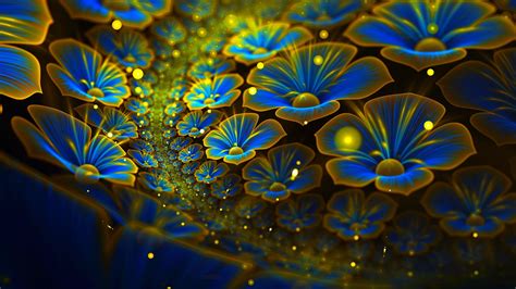 Wallpaper Abstract Flowers 4k 5k Android Wallpaper Blue Green 3d