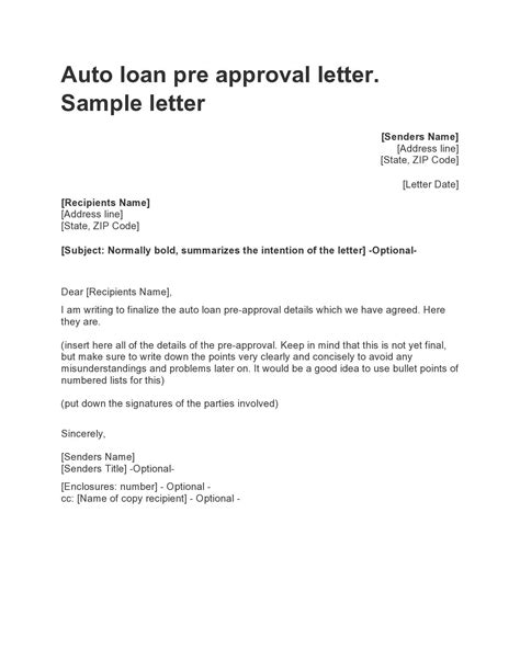 pre approval letter template