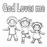 God Loves Pages Kids Coloring Playing Freecoloring sketch template