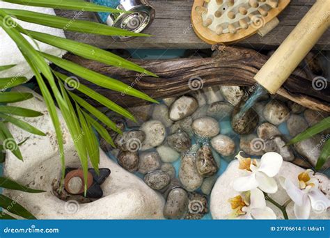 falling water  stones spa concept background stock photo image