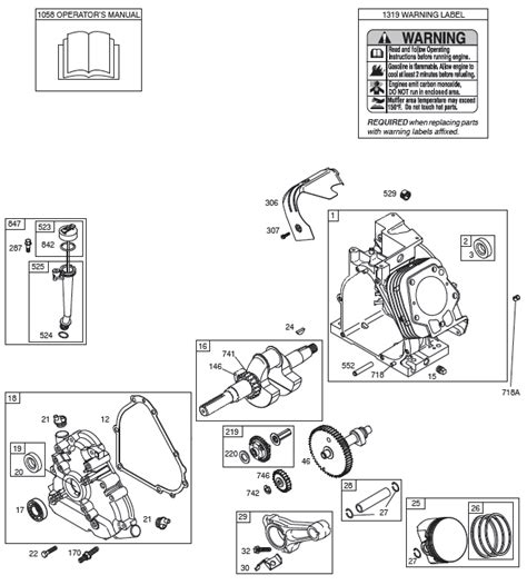 briggs  stratton  illustrated parts diagrams lawnmower pros
