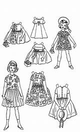 Coloring Doll Pages Girl American Dress Sheet sketch template