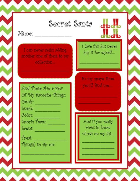 printable secret santa rules template  printable templates