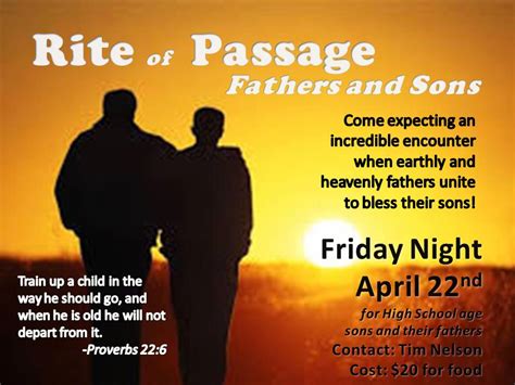 rite of passage fathers and sons northwoods vineyard church