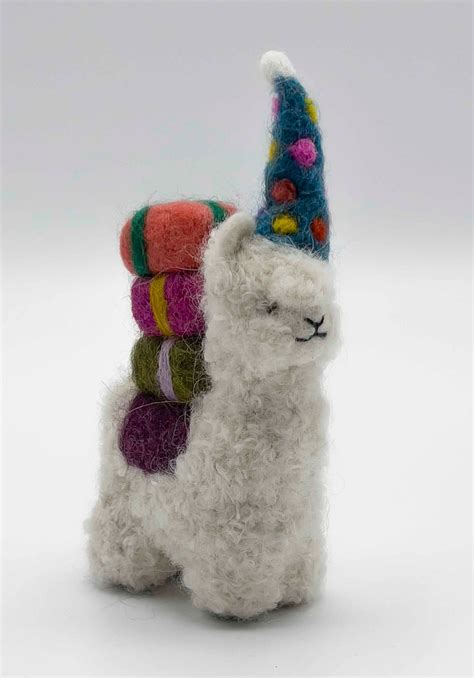 needle felted birthday llama figurines   baby etsy