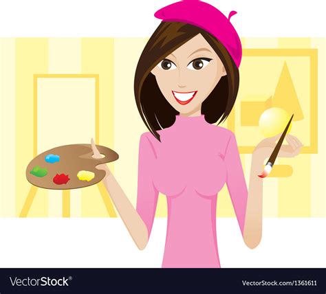 girl artist royalty  vector image vectorstock