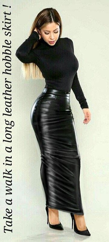 long tight leather hobble skirt leather dresses hobble skirt hot outfits