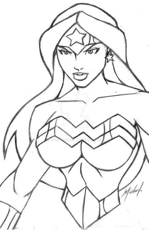 Wonder Woman Line Art By Icemaxx1 On Deviantart