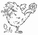 Egg Chicken Coloring Hen Color sketch template