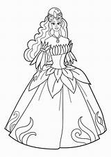 Coloring Pages Dress Girls Printable Princess Girl Flower Print Gown Size Sheets Drawing Fancy Paper Book Template Fairy Disney Colorings sketch template