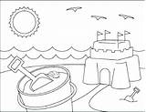 Beach Pages Coloring Scene Summer Color Chair Getcolorings Getdrawings sketch template