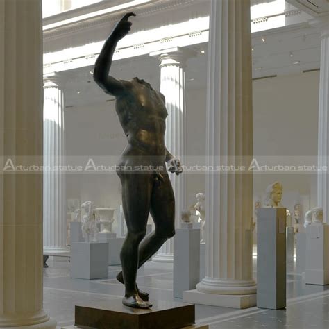 bronze nude man muscle famous greek male naked body statue