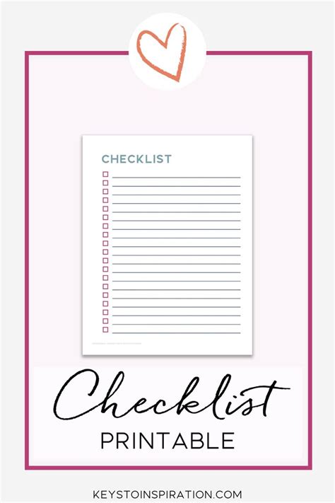 checklist printable   custom planner printable checklist
