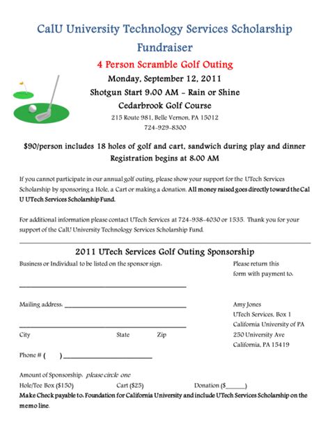 golf tournament registration form  fill   sign printable