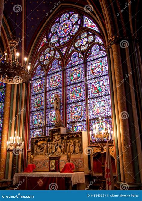 stained glass windows  notre dame de paris editorial stock photo image  lighting glass