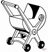 Kinderwagen Disegni Colorare Stroller Kleurplaat Carriage Passeggino sketch template