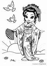 Coloring Pages Lisa Frank Chinese China Girl Geisha Printable Great Wall Print Drawing Colouring Color Books Girls Kids Ancient Adult sketch template
