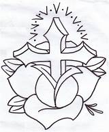 Cross Rose Drawing Roses Easy Crosses Drawings Getdrawings sketch template