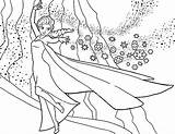 Elsa Coloring Castle Pages Her Queen Build sketch template