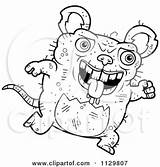 Rat Ugly Outlined Coloring Cartoon Clipart Confused Running Vector Illustration Shrugging Thoman Cory sketch template