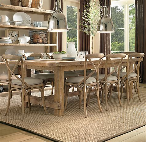 salvaged wood farmhouse rectangular extension dining table