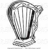 Harp Instrument Retro Background Over Clipart Coloring Andy Nortnik Illustration Royalty Buy Toonaday sketch template