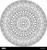 Mandala Circle Round Coloring Ornament Ornamental Alamy Lace Pattern Stock Vector Book sketch template
