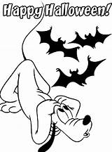 Coloring Halloween Pages Disney Pluto Bats Printable Goofy Print sketch template