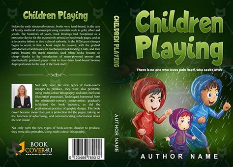 children book cover design children playing