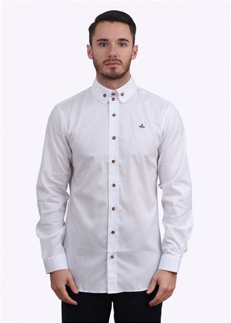 vivienne westwood 2 button collar shirt white