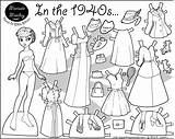 Paper Dolls Print Doll Coloring Printable Pages Color 1940s Frozen Colouring Marisole Sheets Paperthinpersonas Drawing Click Clothing Girls Pdf Clothes sketch template