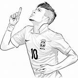 Neymar Colorir Imprimir Psg sketch template