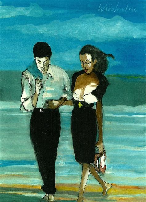 Couple On Beach In Black 3d Painting By Harry Weisburd