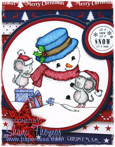 digital stamp christmas card featuring dis digi stamps mice making