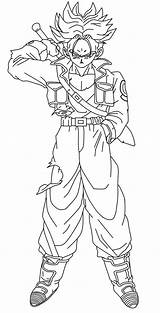 Trunks Saiyan Dbz Goku Gogeta sketch template