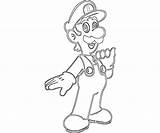 Coloring Luigi Popular Coloringhome sketch template