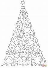 Christmas Tree Coloring Stars Pages Made Drawing Star Printable Zentangle Adult Cards sketch template