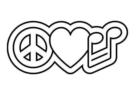 Coloring Pages Of Hearts And Peace Signs At Getcolorings