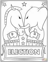 Democrat Republican Donkey Elephant sketch template