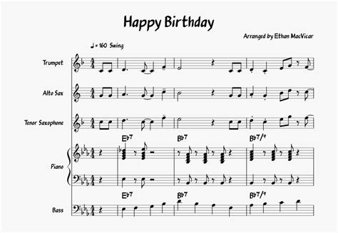 Alto Sax Happy Birthday To You Eastside Drum Sheet Music