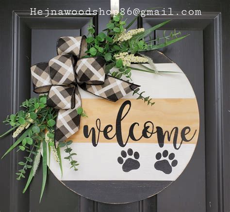 circle sign  request  paws door signs diy wooden signs