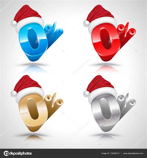 percent  santa clause hat  style set vector illustra stock vector  kapans