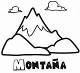 Colorear Montaña Montañas Cordillera Infantiles Naturaleza sketch template
