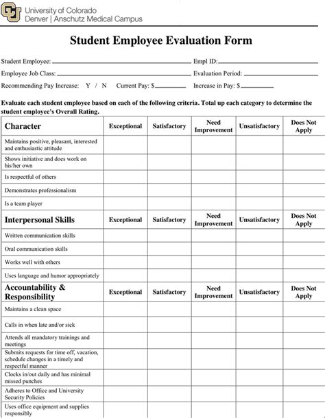 hire evaluation form