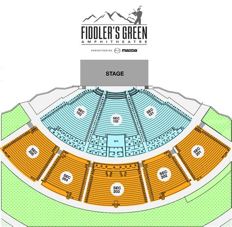 seating chart fiddlers green amphitheatre